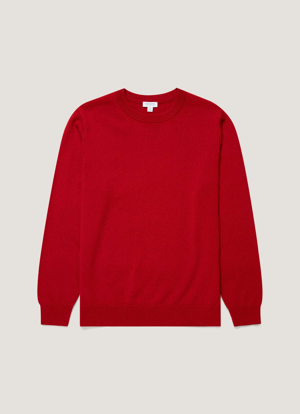 Men's Cashmere Crew Neck Jumper in Ruby Red