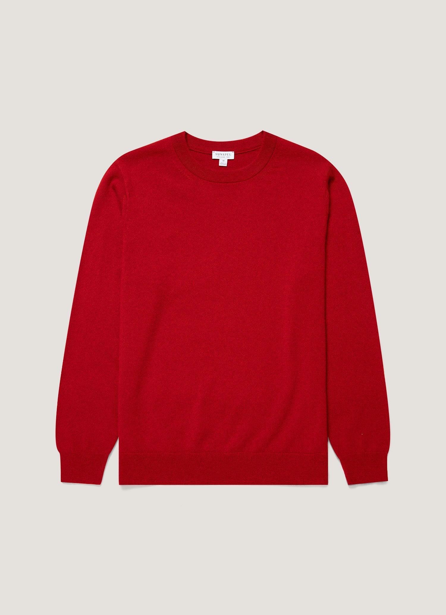 Men's Cashmere Crew Neck Jumper in Ruby Red