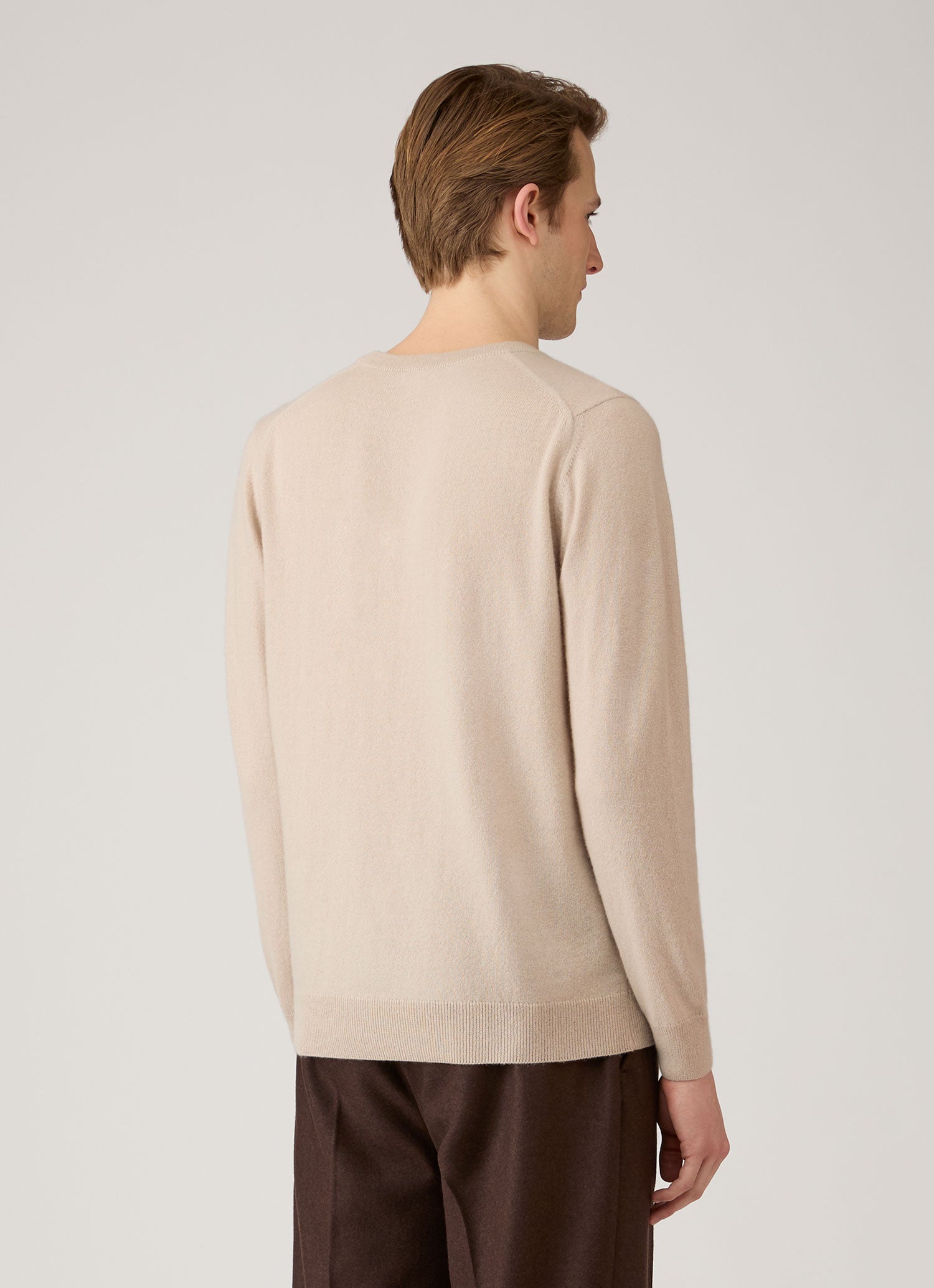 Men's Cashmere Crew Neck Jumper in Swansdown
