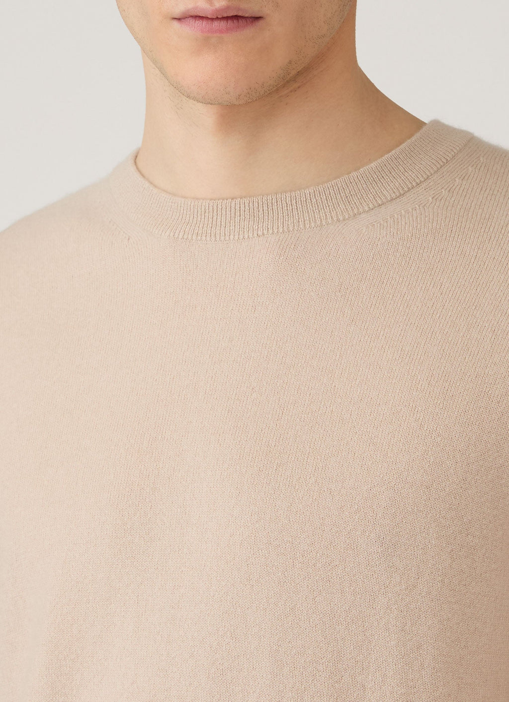 Men's Cashmere Crew Neck Jumper in Swansdown