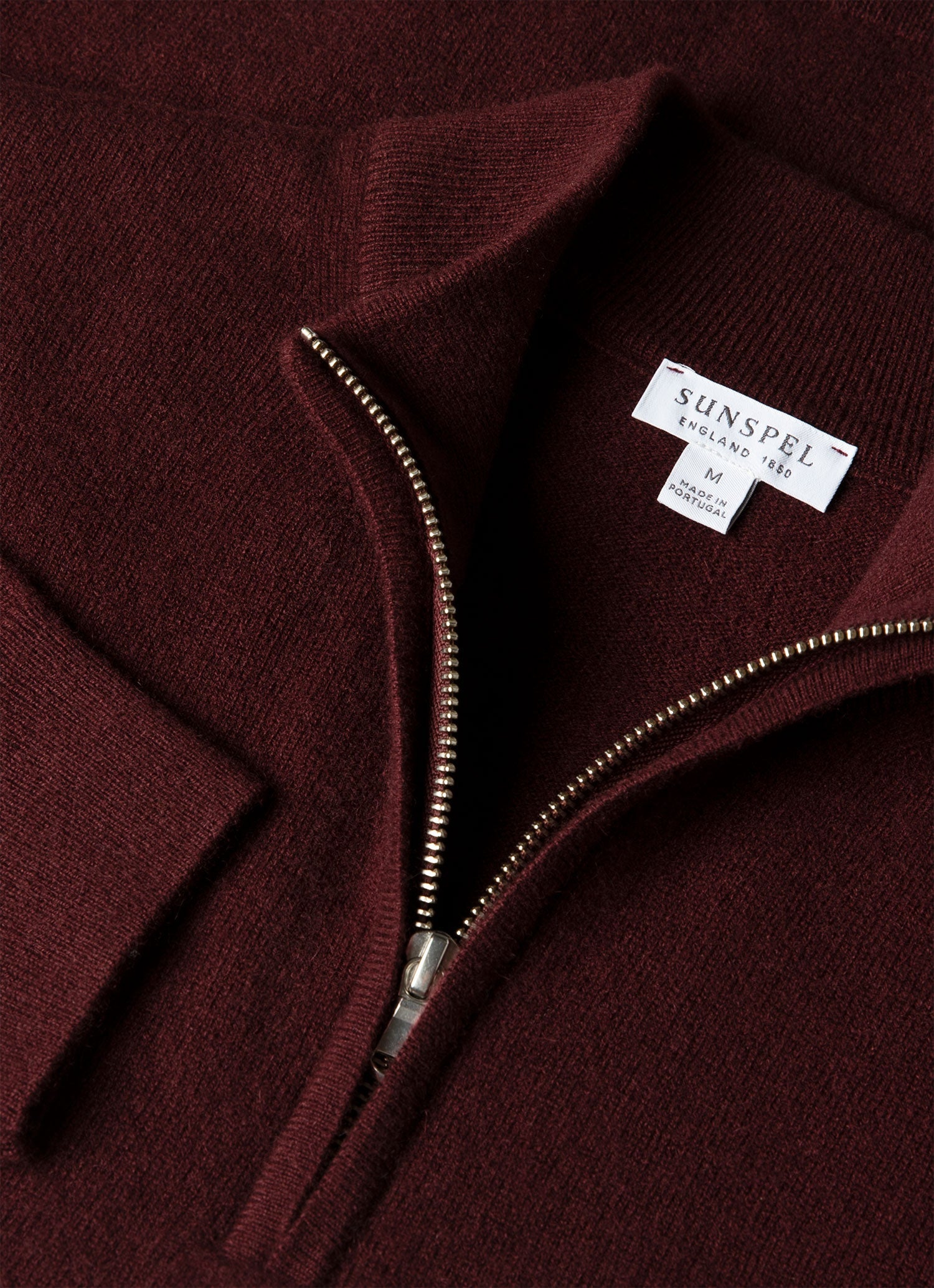 Men's Cashmere Half Zip Jumper in Bakelite