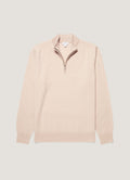 Men's Cashmere Half Zip Jumper in Swansdown