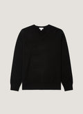 Men's Cashmere V-neck Jumper in Black