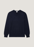 Men's Cashmere V-neck Jumper in Navy