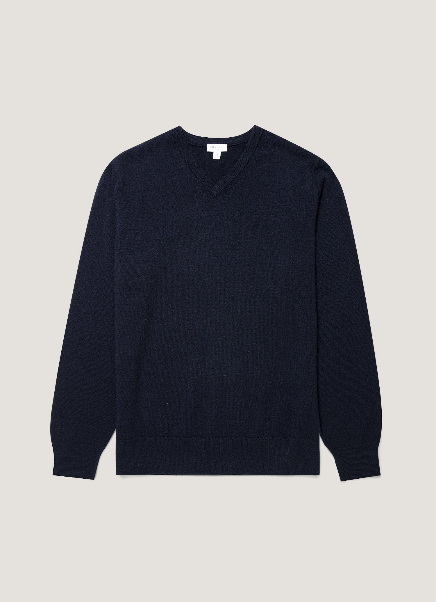 Men's Cashmere V-neck Jumper in Navy