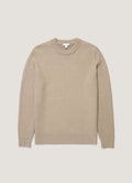 Men's Merino Wool Basketweave Jumper in Stone