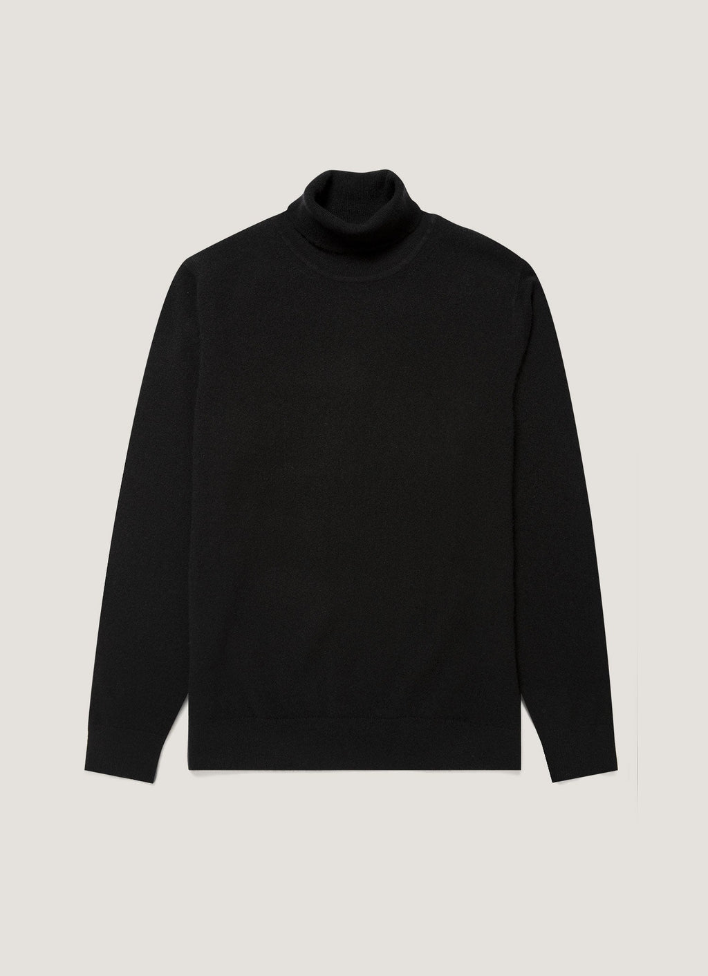 Men's Cashmere Roll Neck Jumper in Black