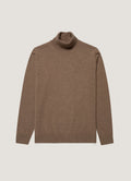Men's Cashmere Roll Neck Jumper in Taupe