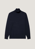 Men's Cashmere Roll Neck Jumper in Navy