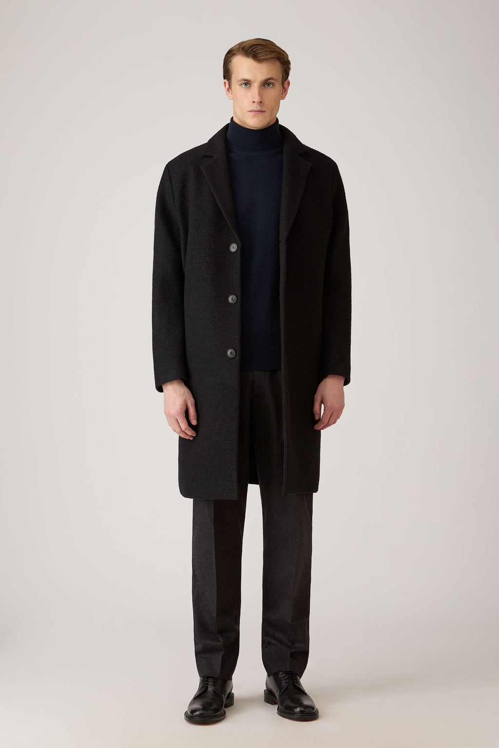 Men's Cashmere Roll Neck Jumper in Navy