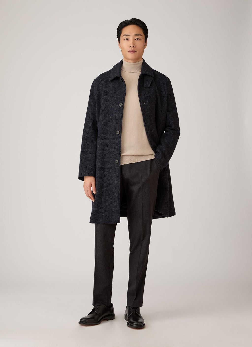 Men's Cashmere Roll Neck Jumper in Swansdown