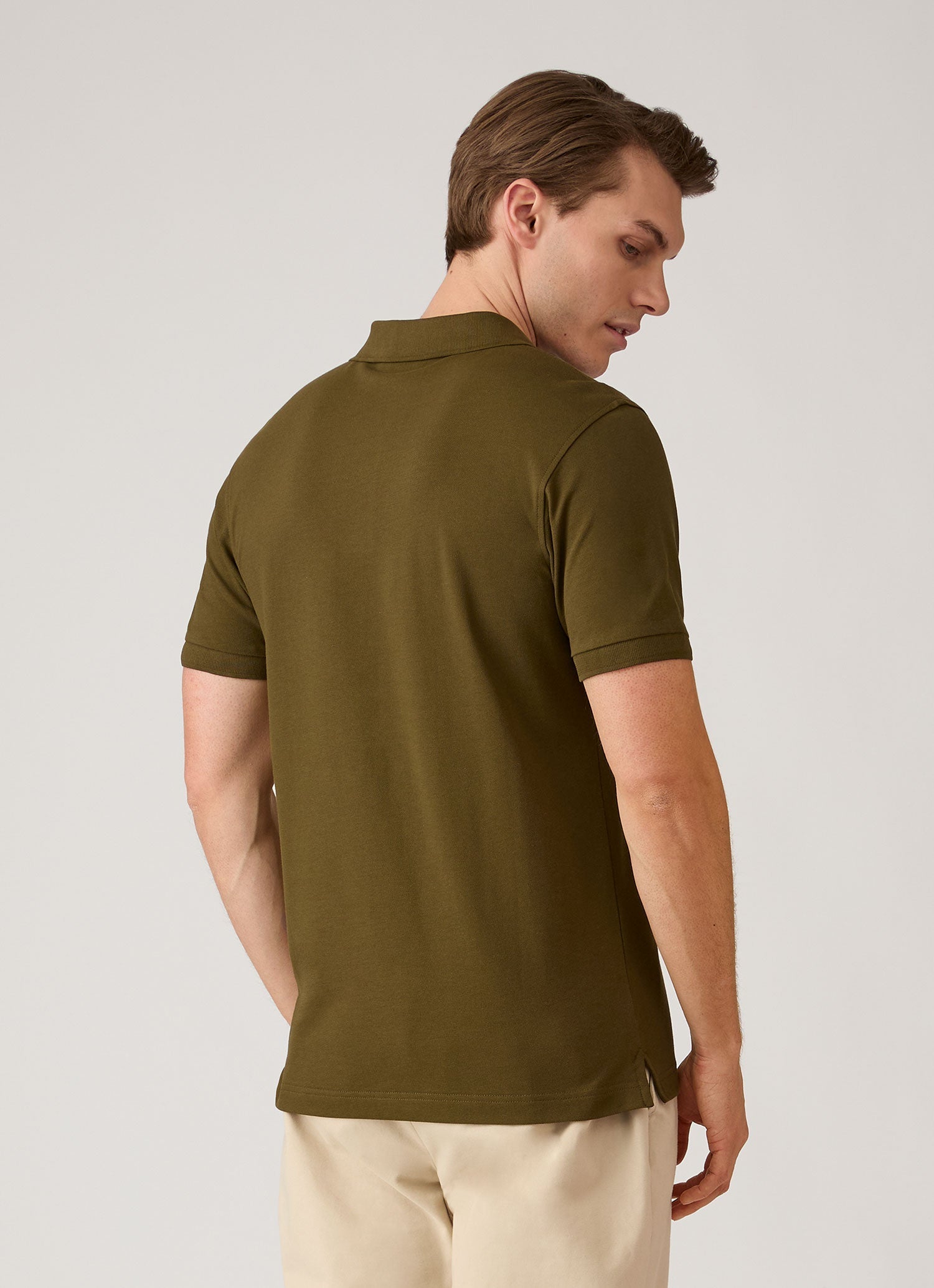 Men's Piqué Polo Shirt in Loden Green