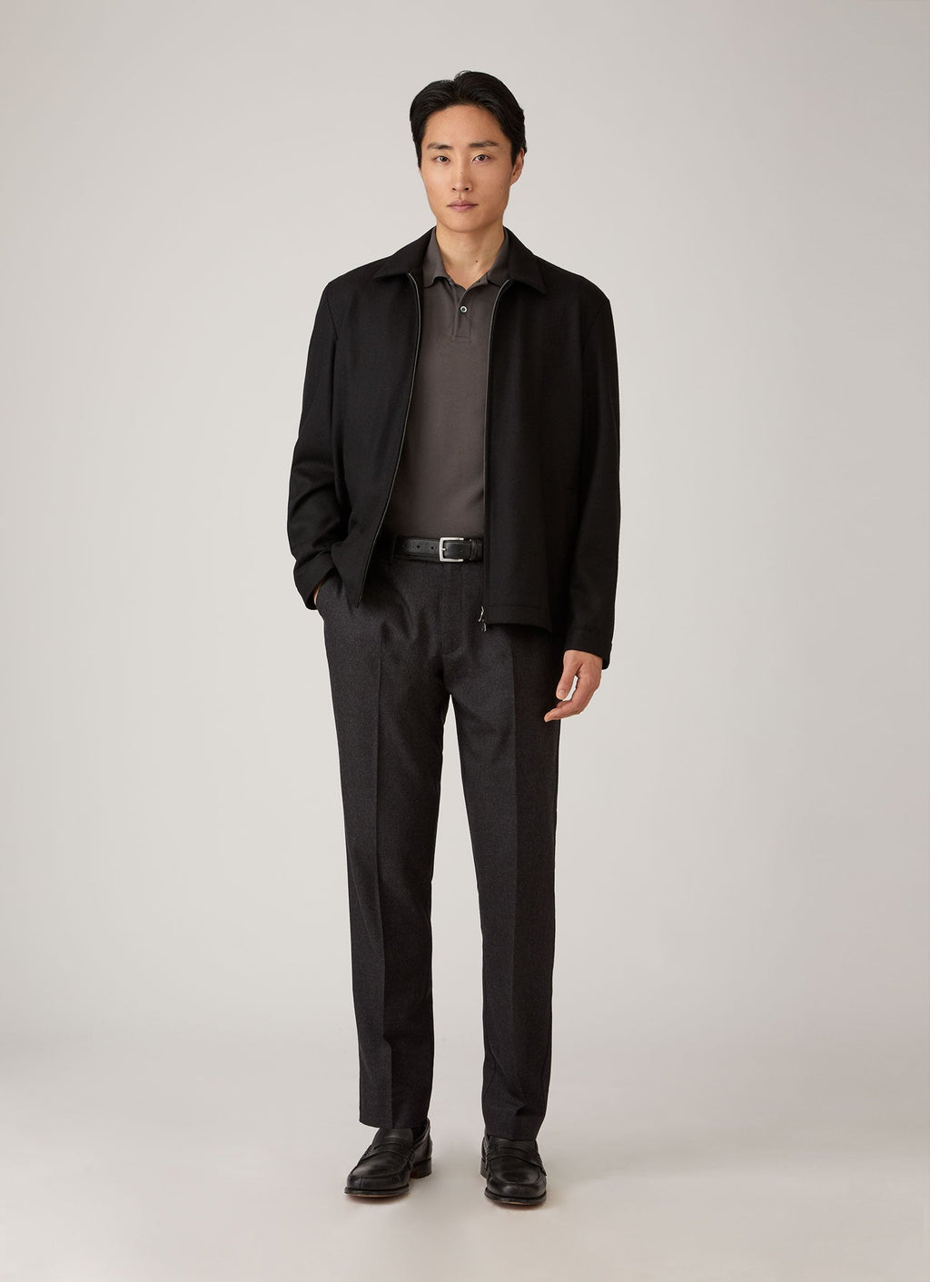 Men's Piqué Polo Shirt in Anthracite
