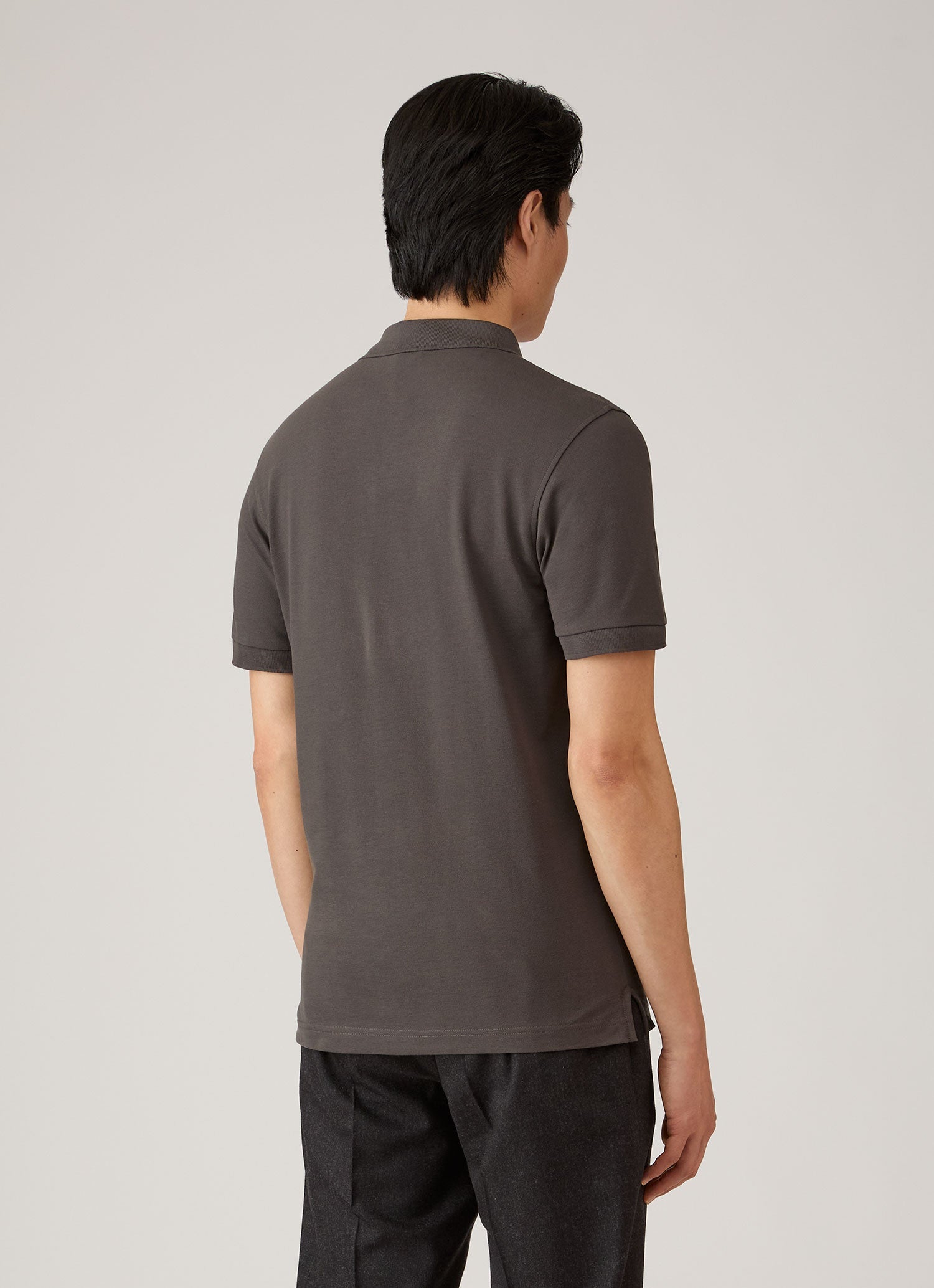 Men's Piqué Polo Shirt in Anthracite