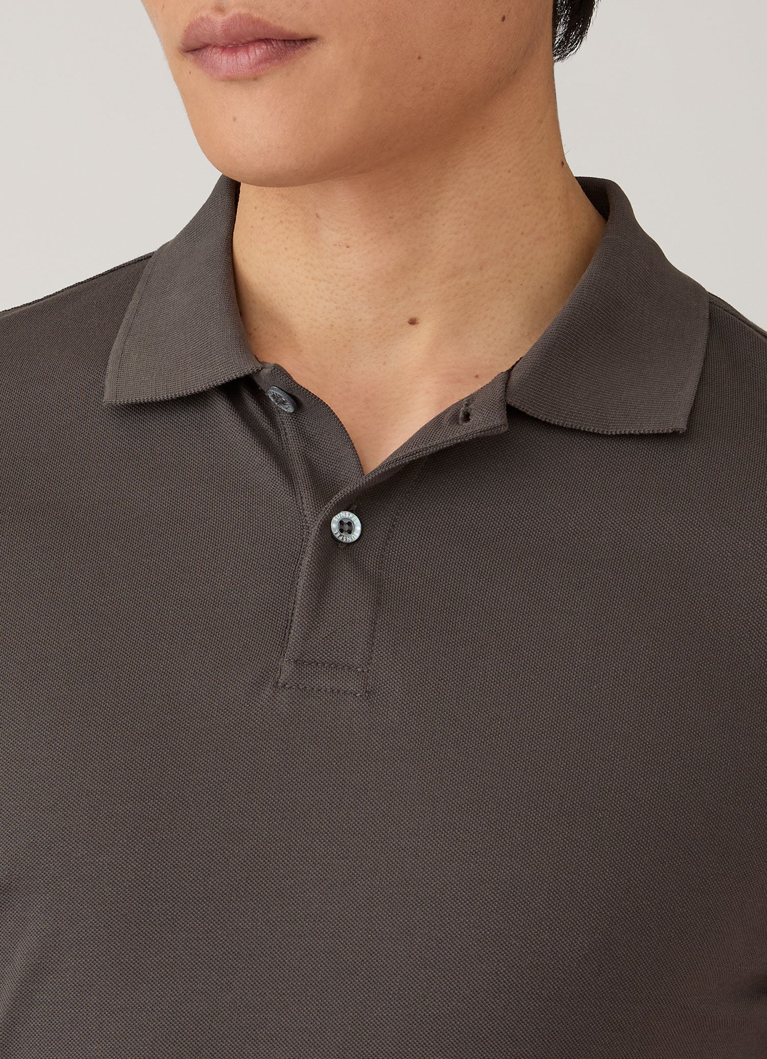 Men's Piqué Polo Shirt in Anthracite