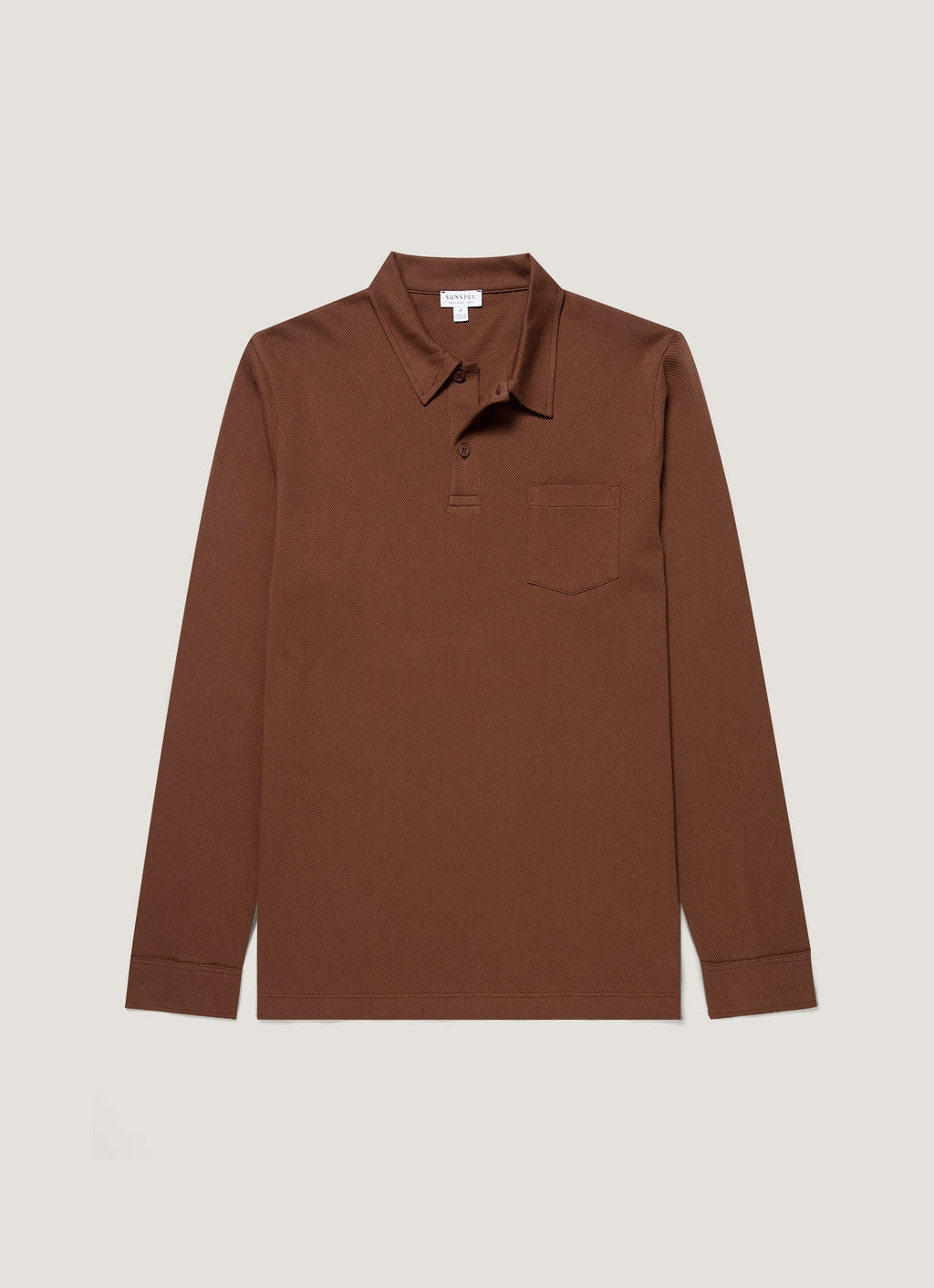 Men's Long Sleeve Riviera Polo Shirt in Chestnut