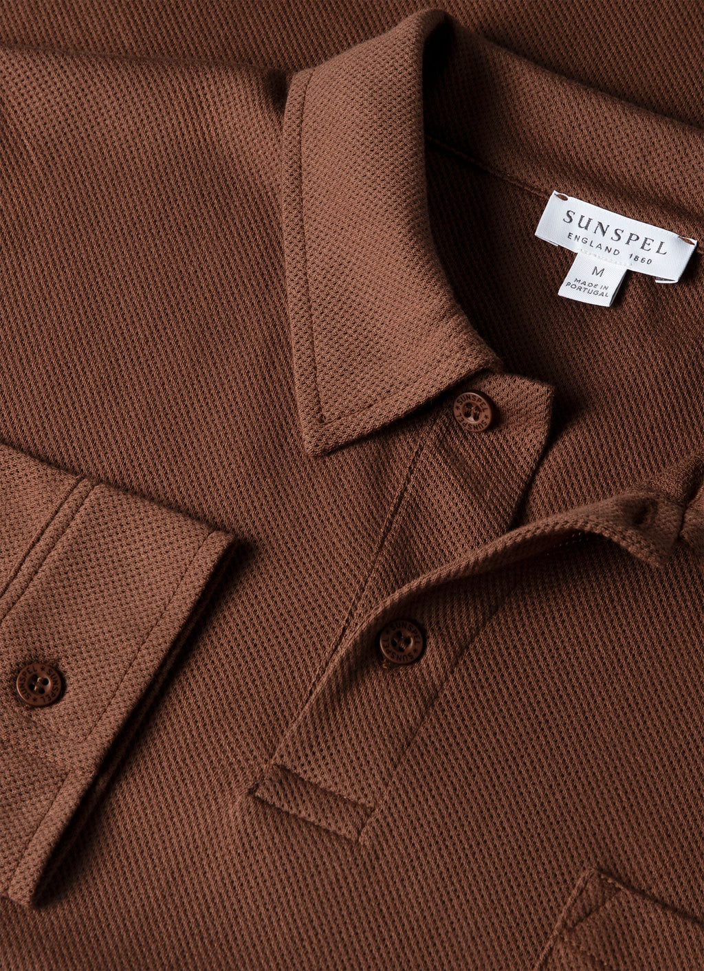 Men's Long Sleeve Riviera Polo Shirt in Chestnut