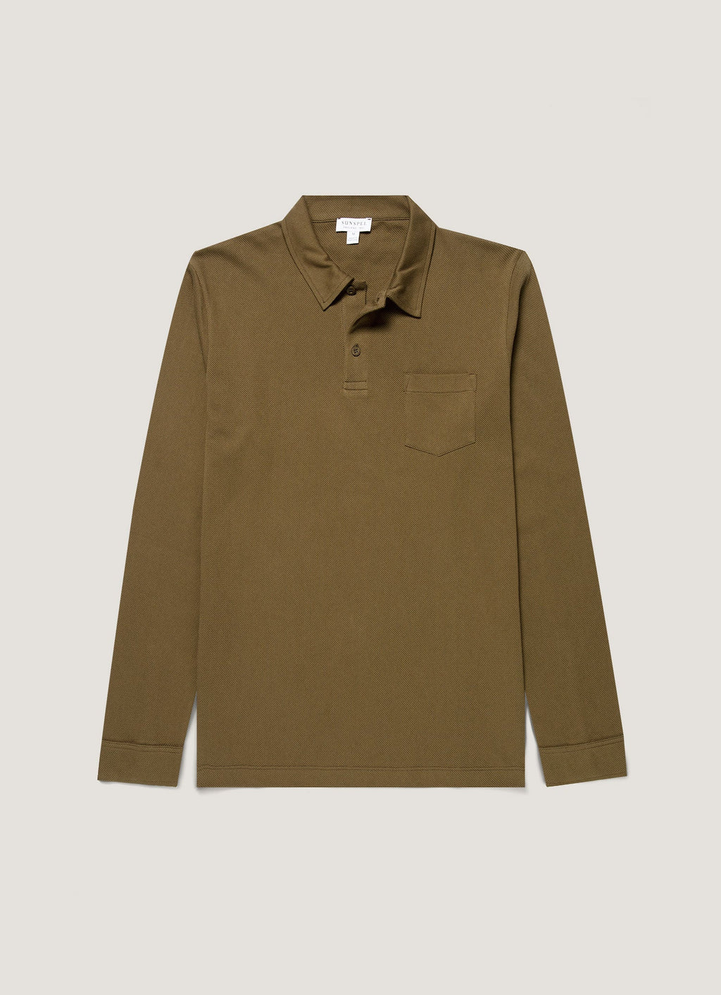 Men's Long Sleeve Riviera Polo Shirt in Loden Green