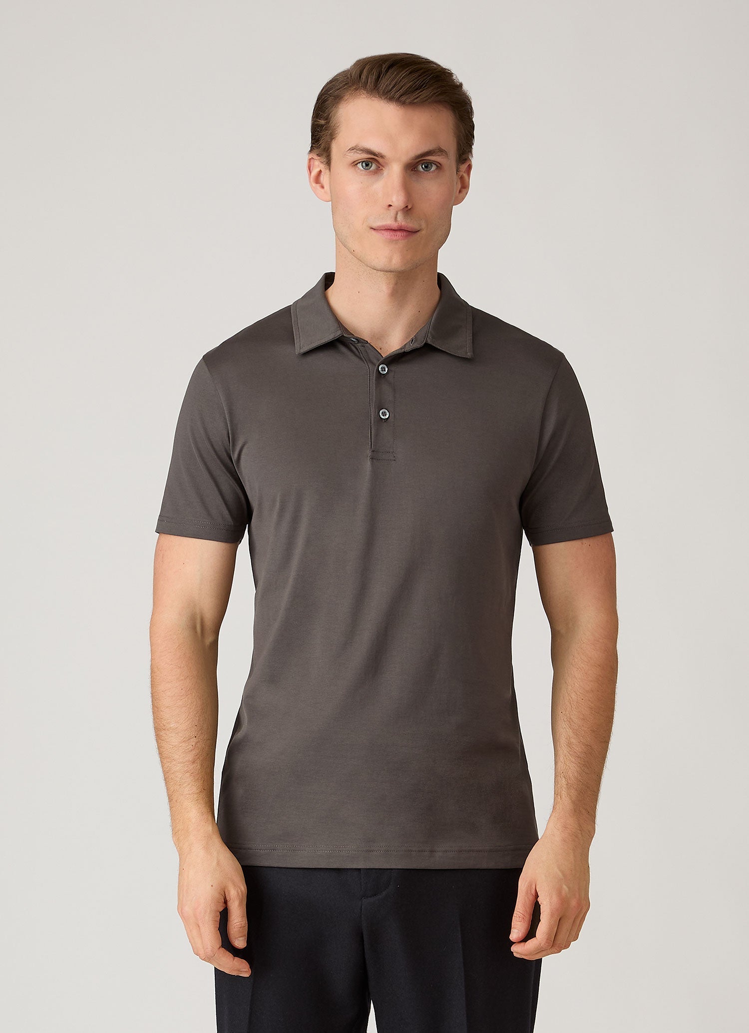 Men's Classic Jersey Polo Shirt in Anthracite