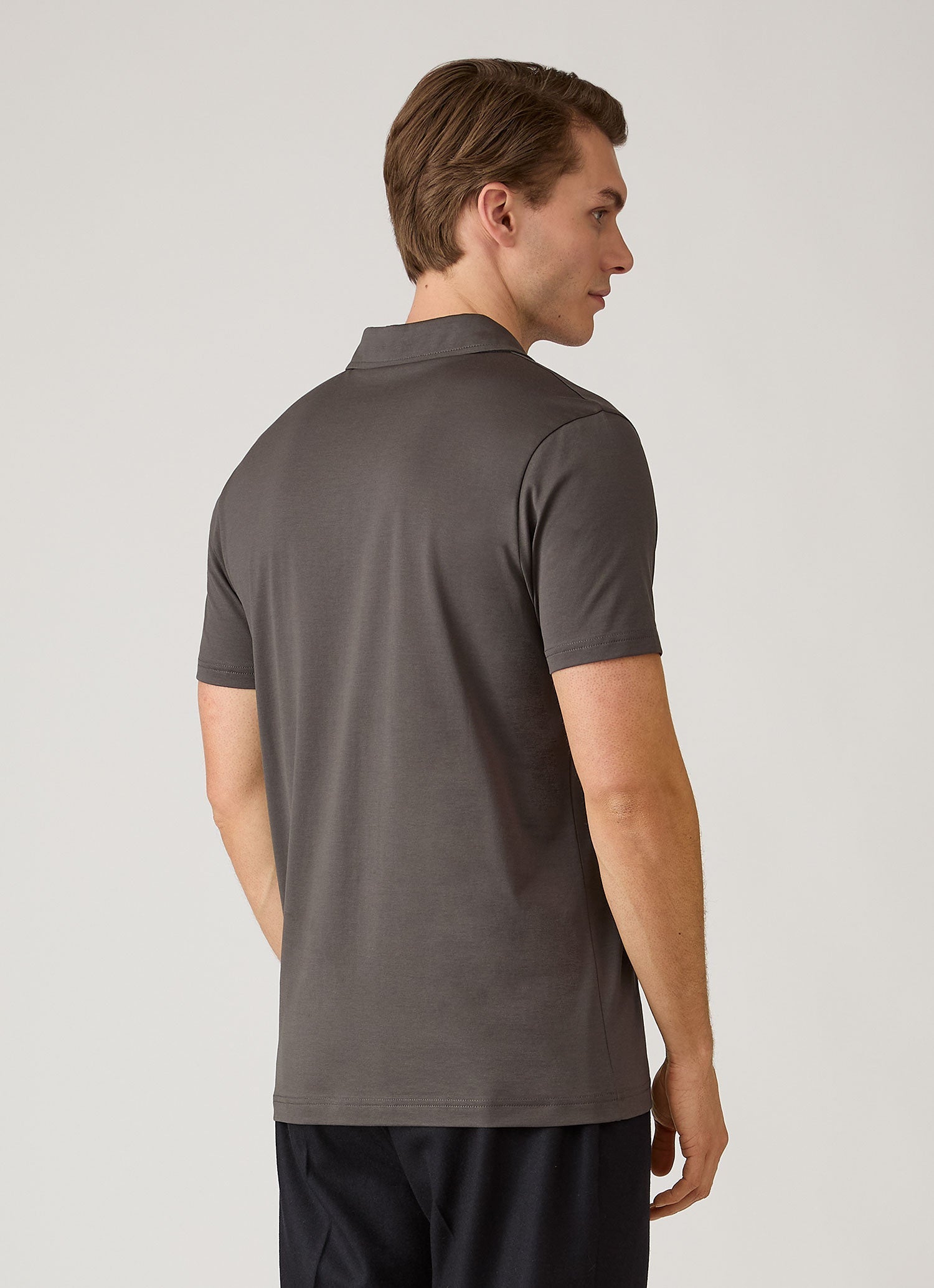 Men's Classic Jersey Polo Shirt in Anthracite