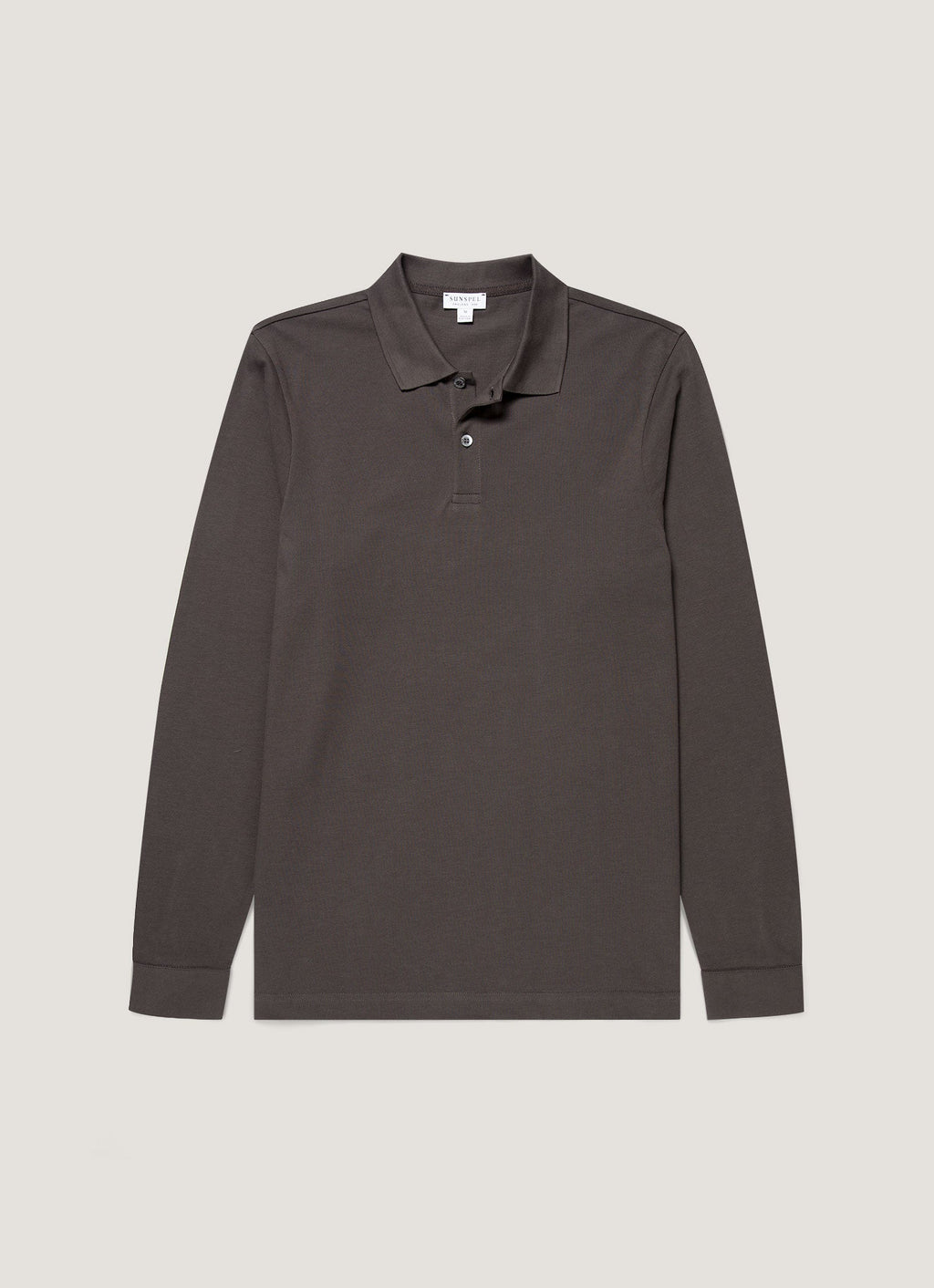 Men's Long Sleeve Piqué Polo Shirt in Anthracite