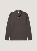Men's Long Sleeve Piqué Polo Shirt in Anthracite