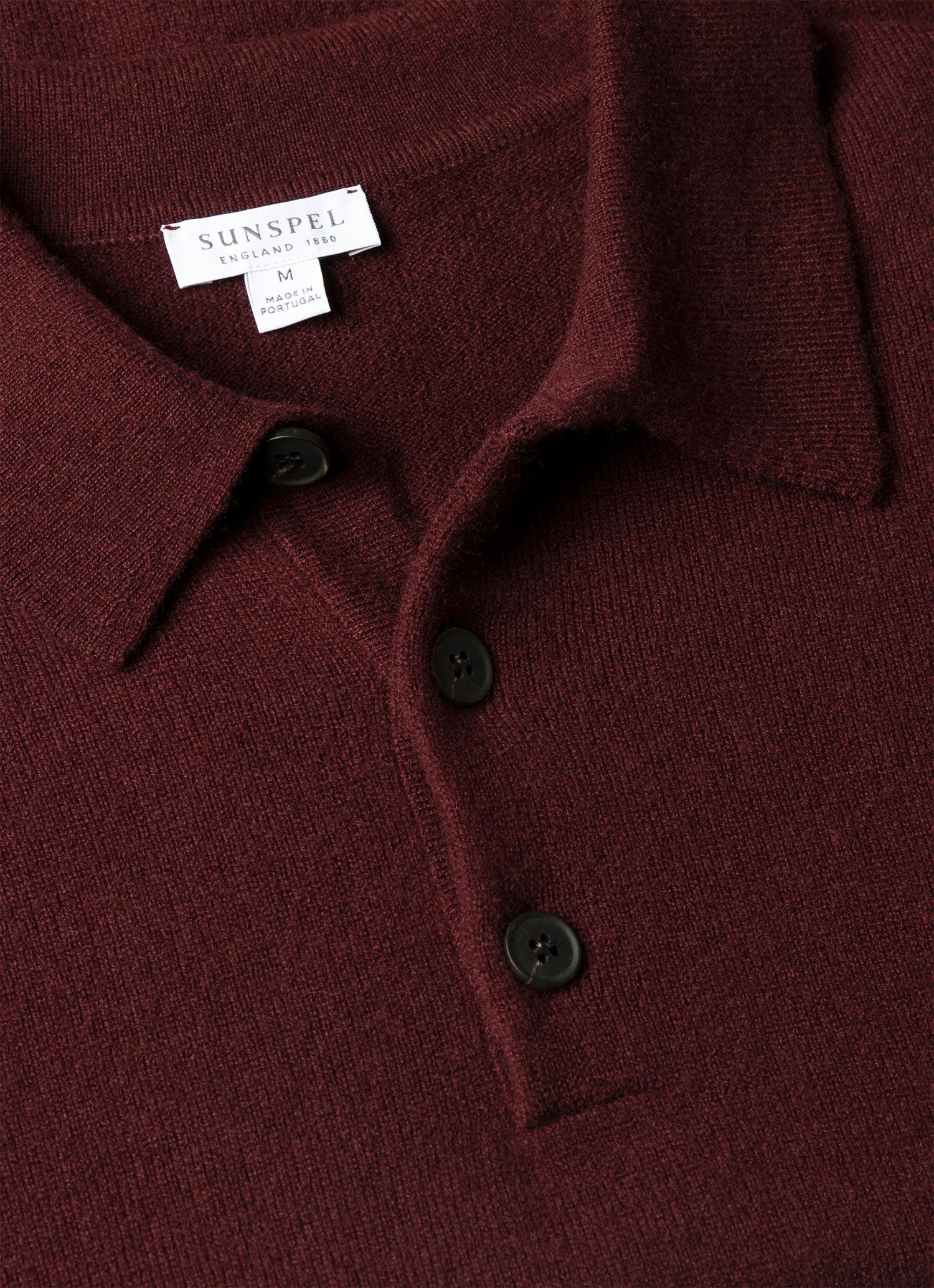 Men's Cashmere Knitted Polo Shirt in Bakelite
