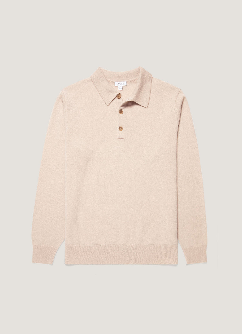 Men's Cashmere Knitted Polo Shirt in Swansdown