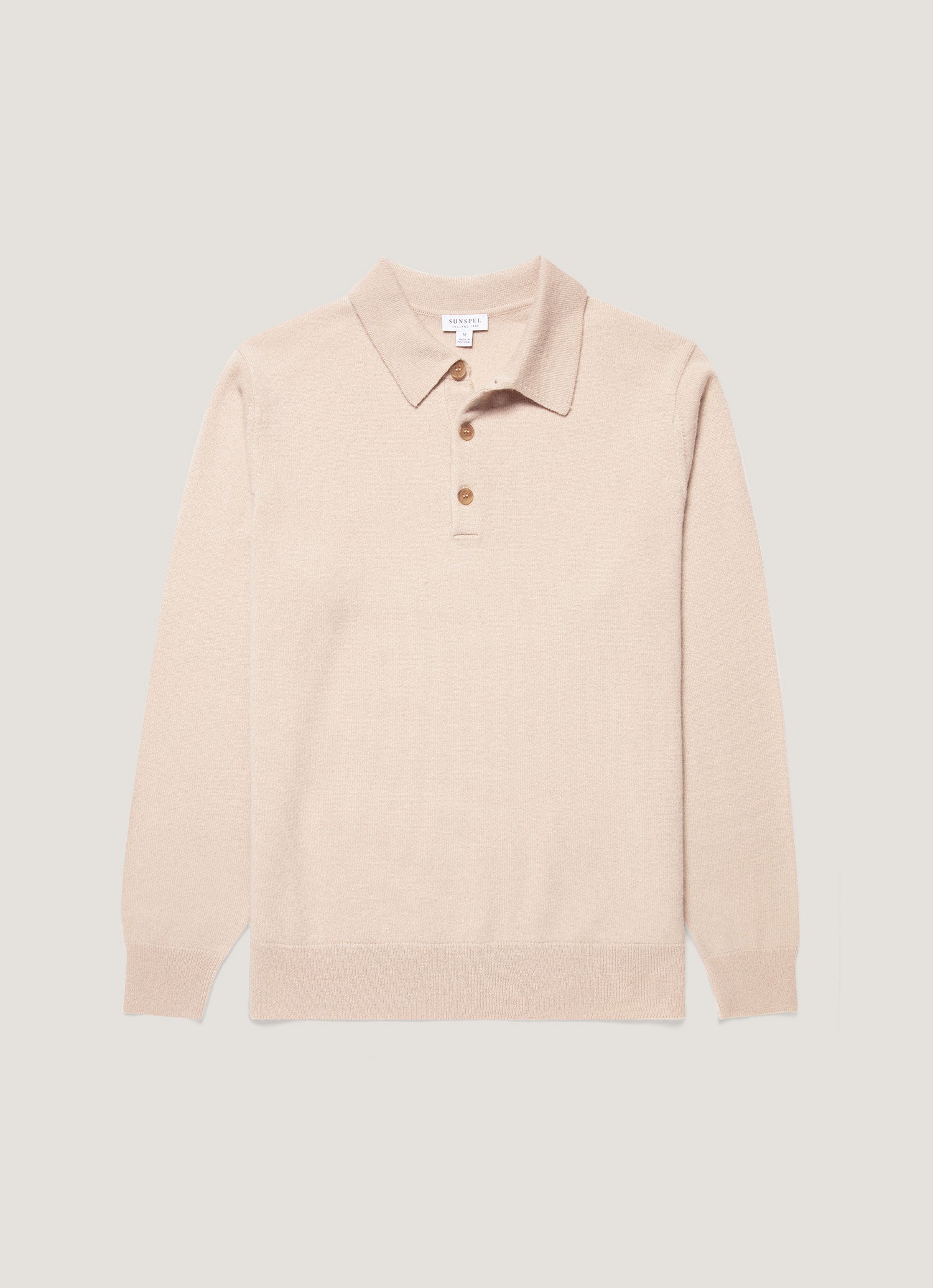 Men's Cashmere Knitted Polo Shirt in Swansdown