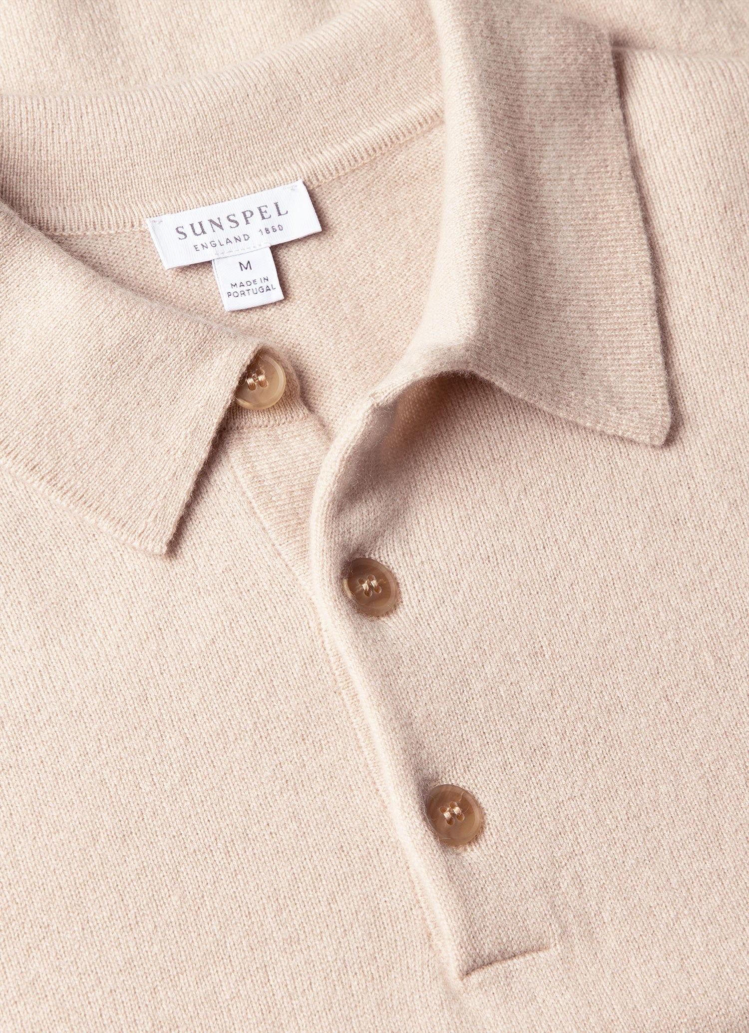 Men's Cashmere Knitted Polo Shirt in Swansdown
