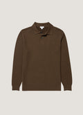 Men's Cotton Basketweave Polo Shirt in Loden Green