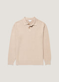 Men's Cotton Basketweave Polo Shirt in Stone