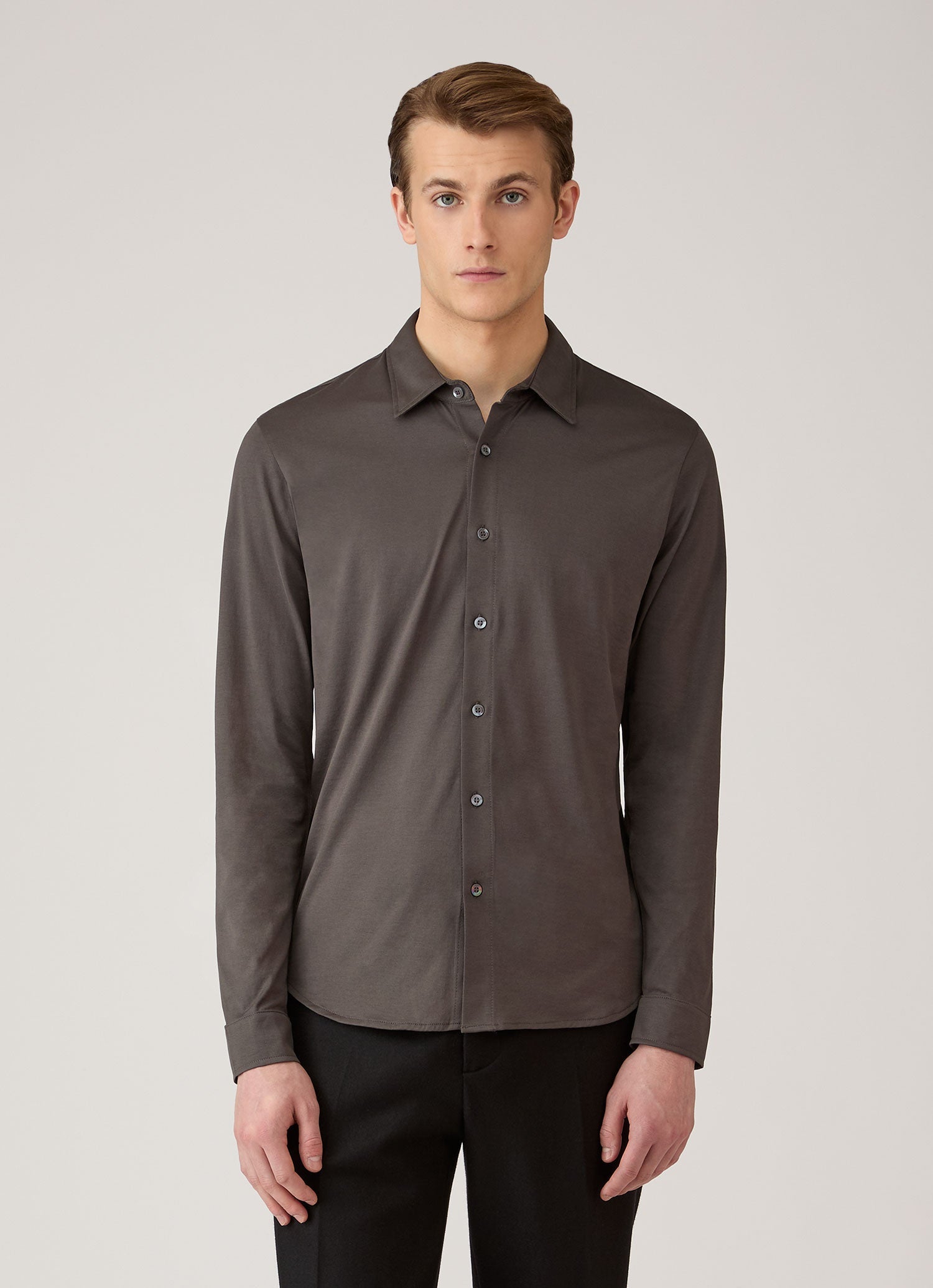Men's Classic Jersey Shirt in Anthracite