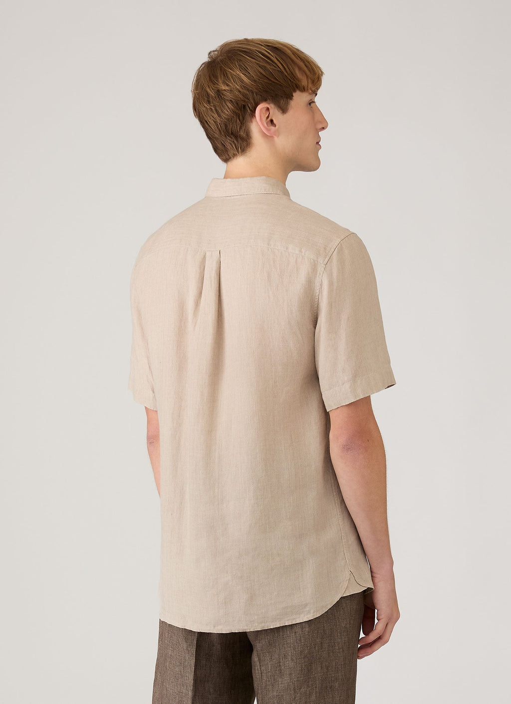 Men's Short Sleeve Linen Shirt in Hazelwood