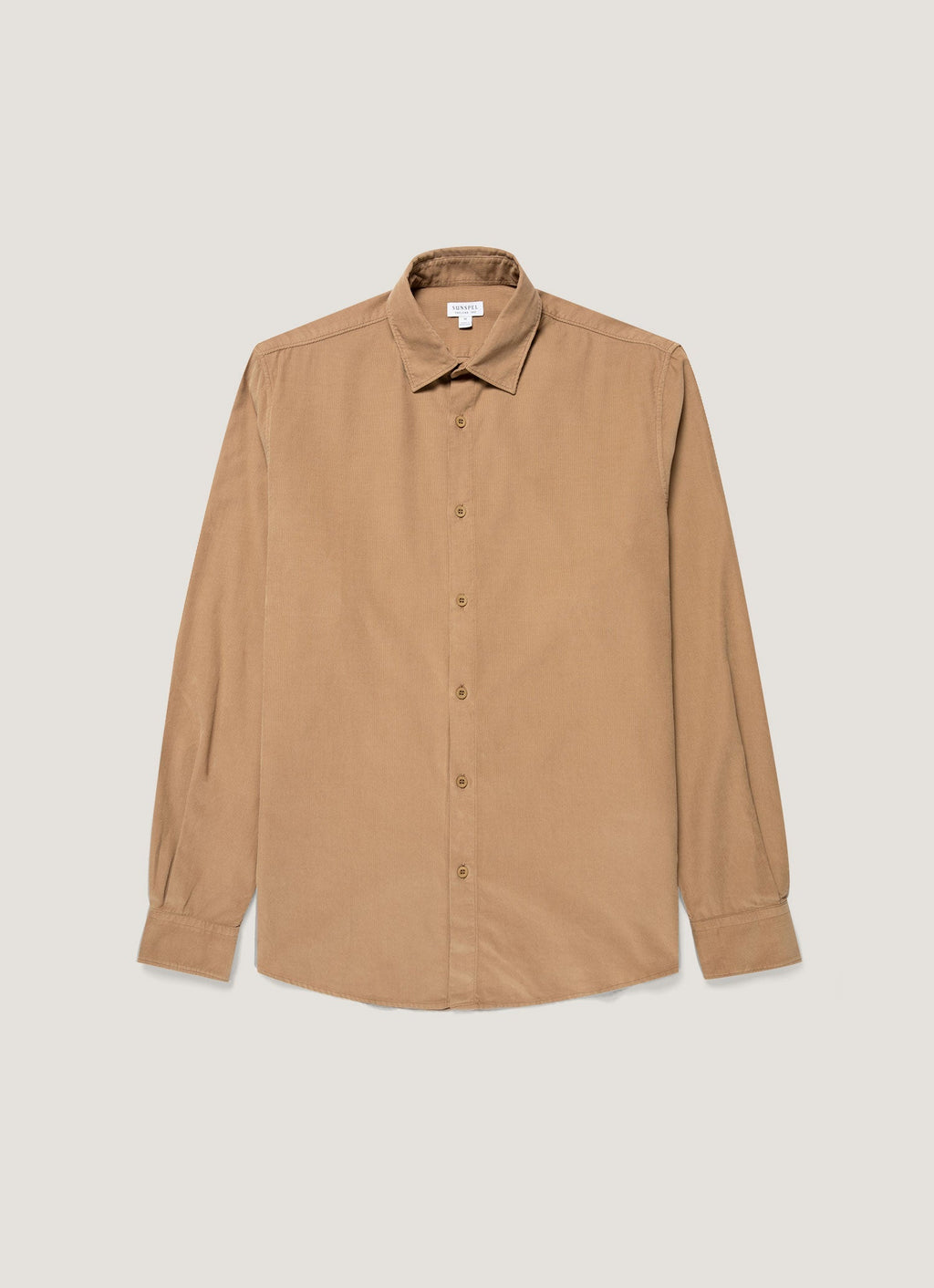 Men's Fine Cord Shirt in Dark Beige