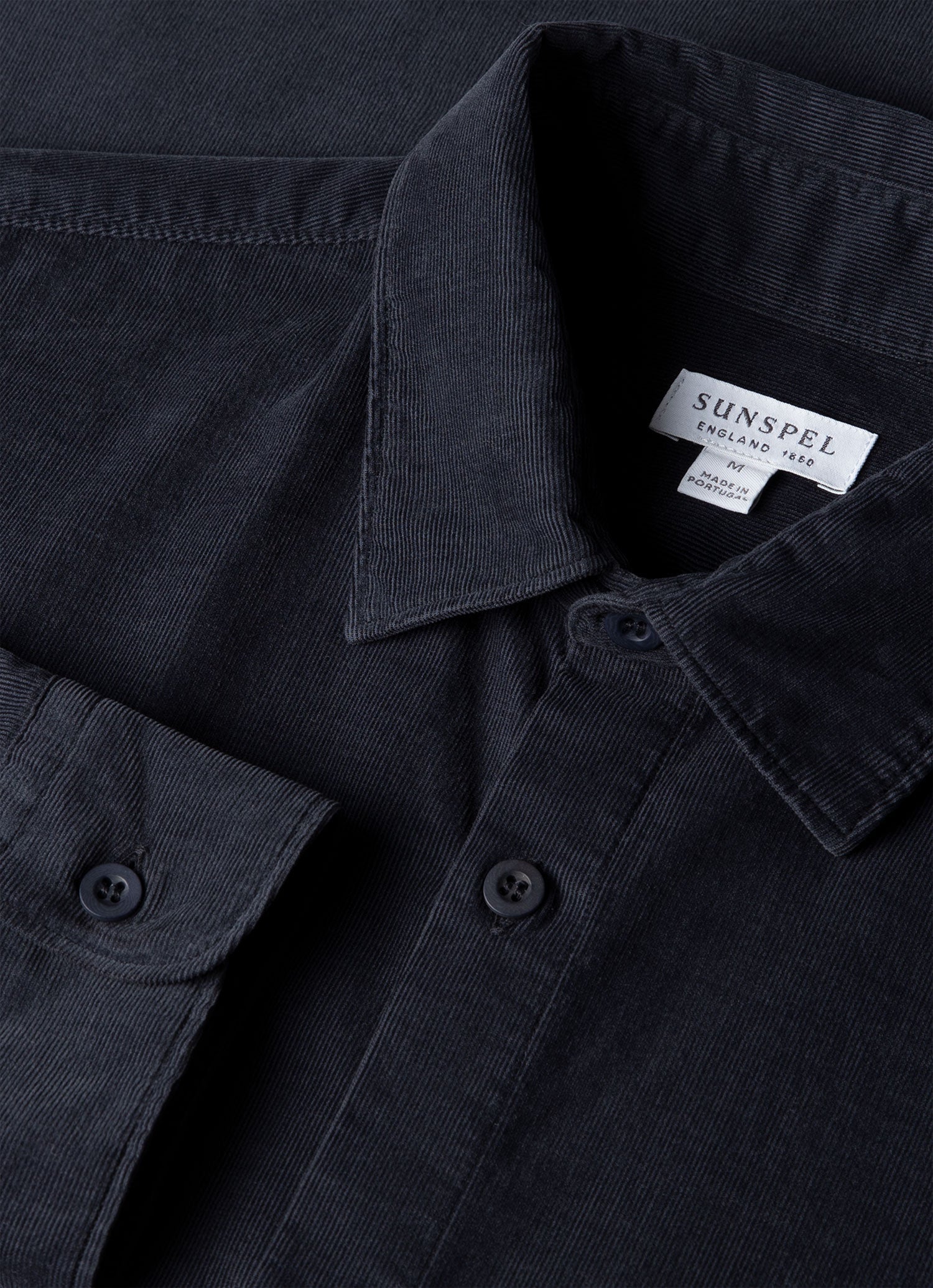 Men's Fine Cord Shirt in Midnight Navy
