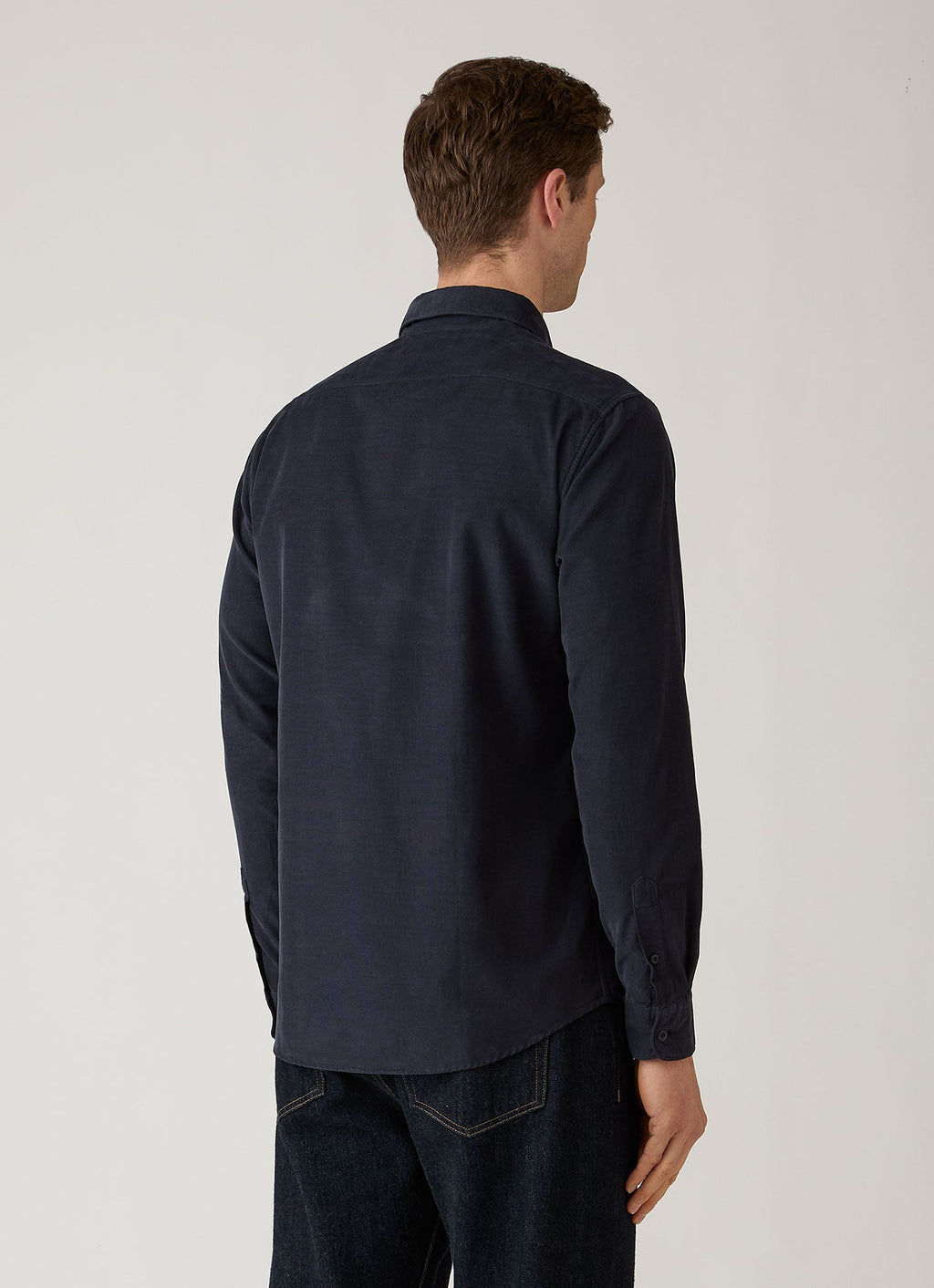 Men's Fine Cord Shirt in Midnight Navy