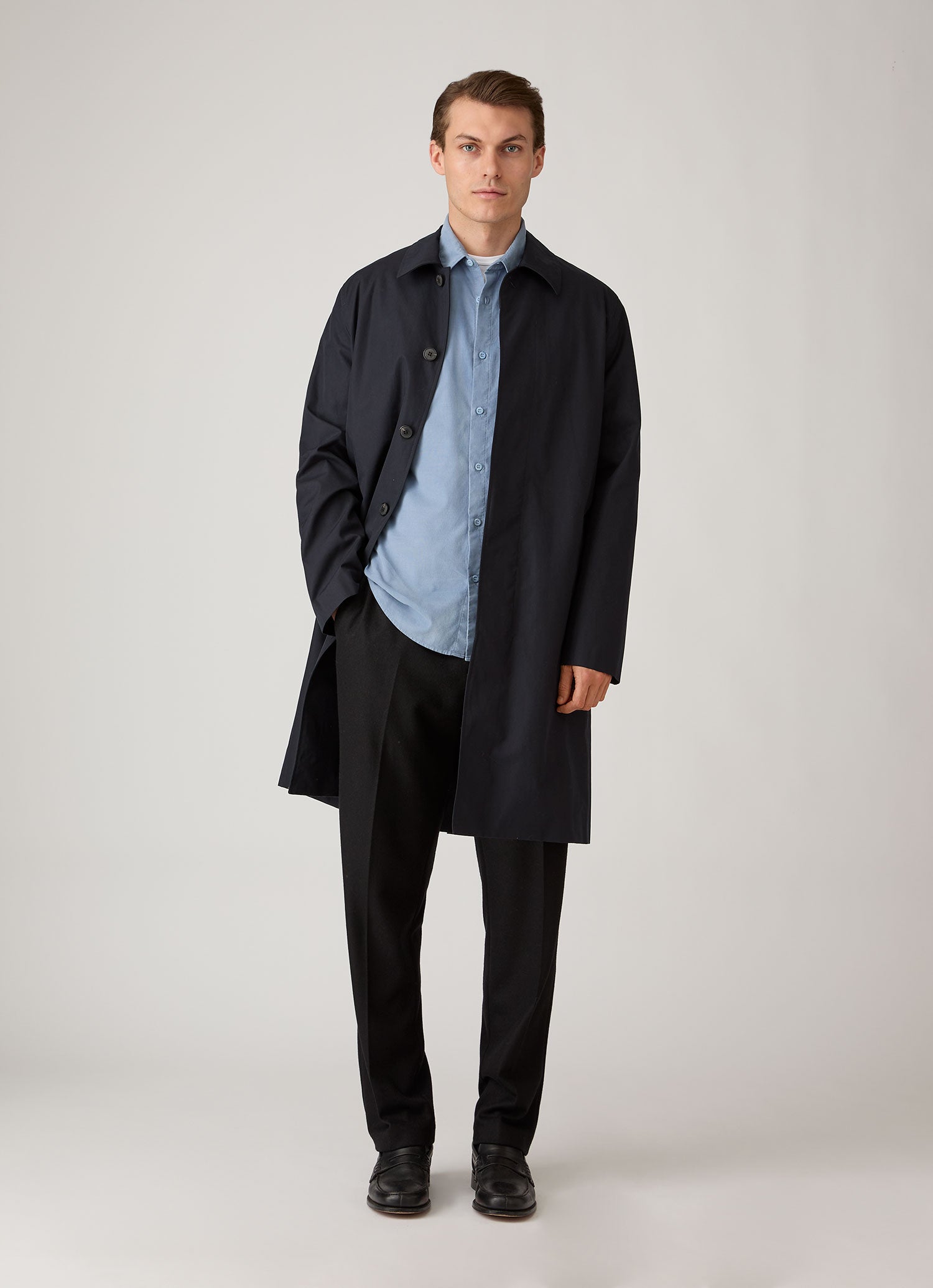 Men's Fine Cord Shirt in Powder Blue