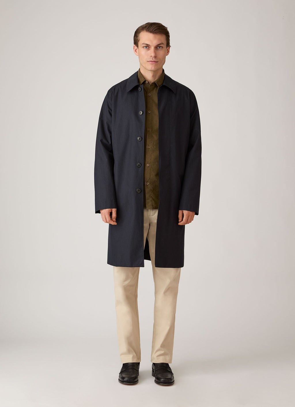 Men's Fine Cord Shirt in Loden Green