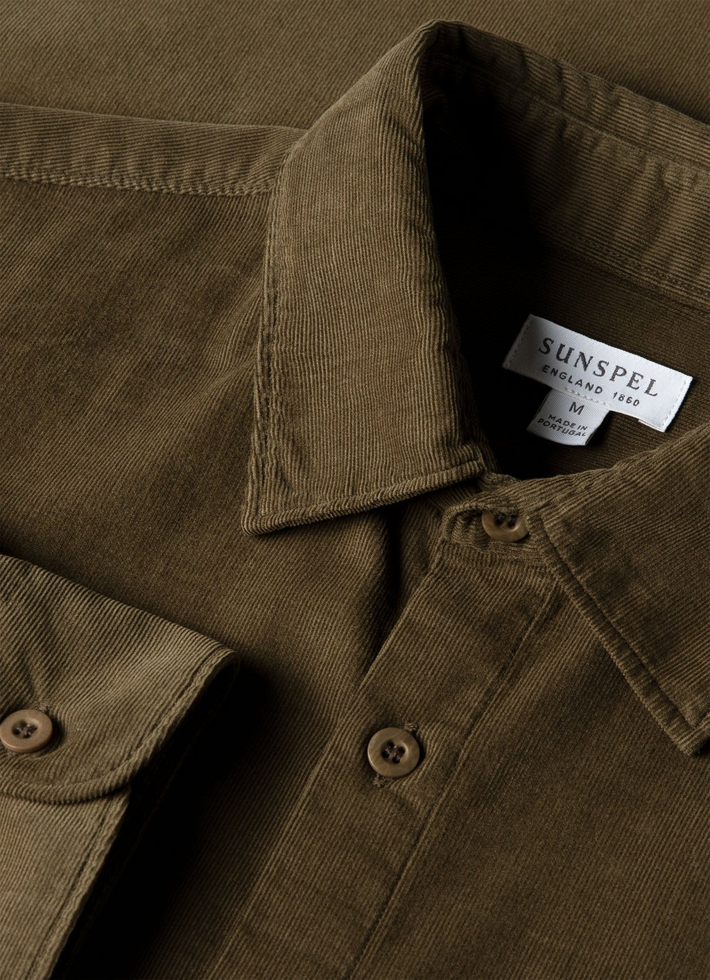 Men's Fine Cord Shirt in Loden Green