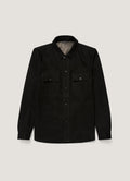 Men's Suede Overshirt in Black