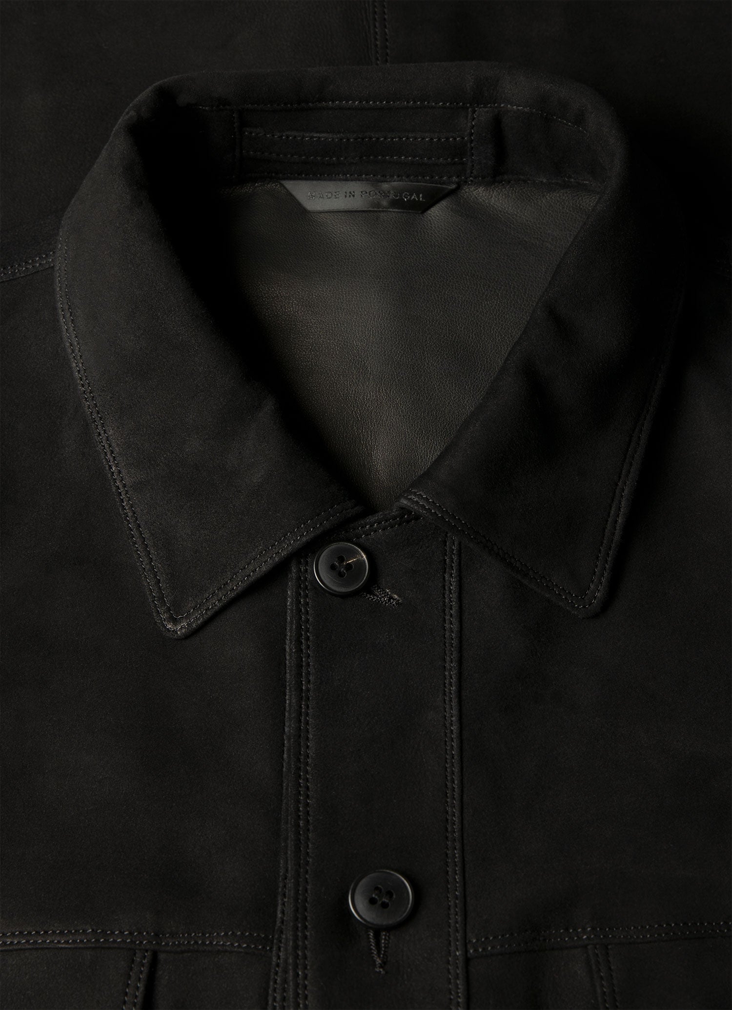 Men's Suede Overshirt in Black