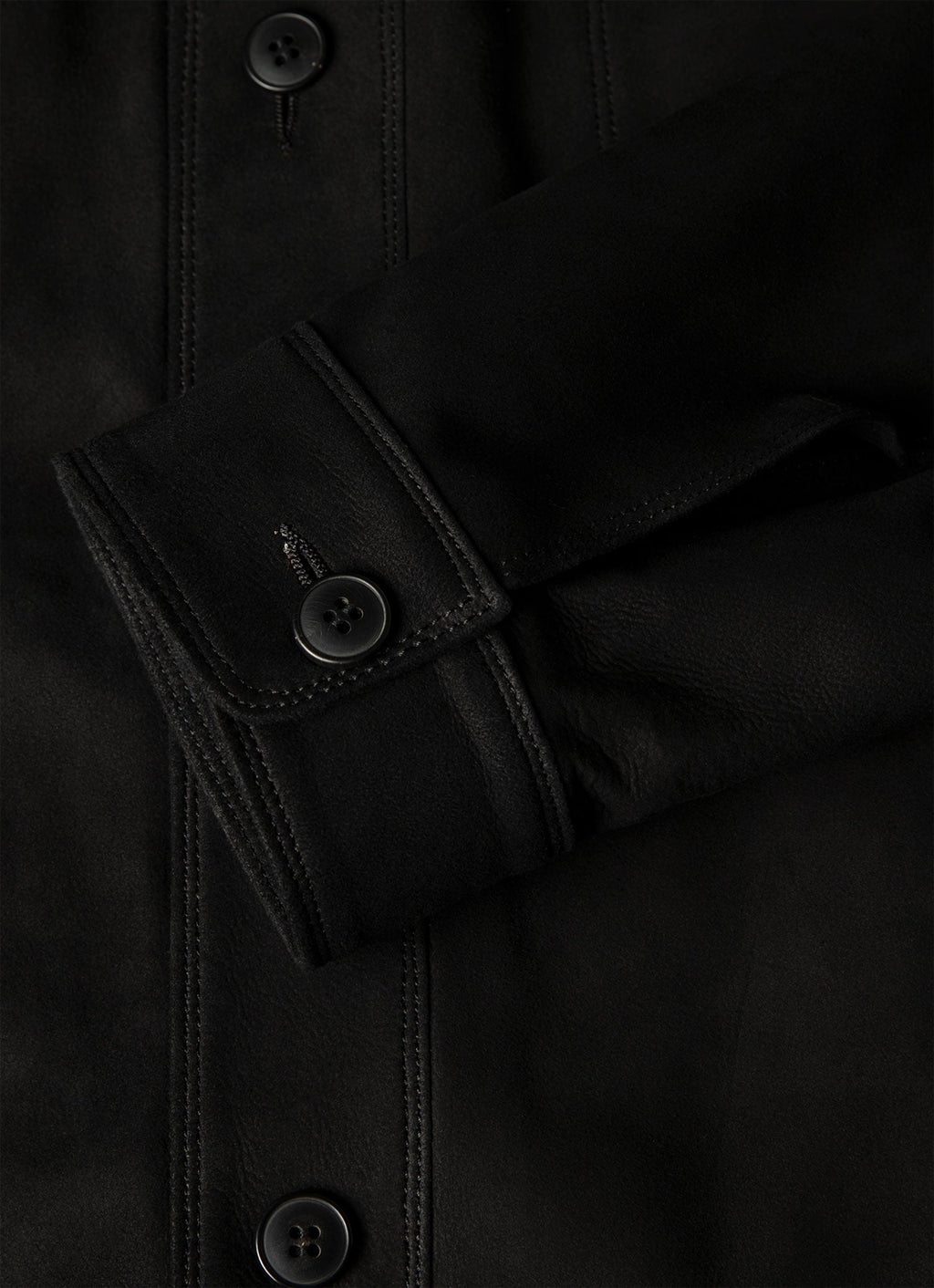Men's Suede Overshirt in Black