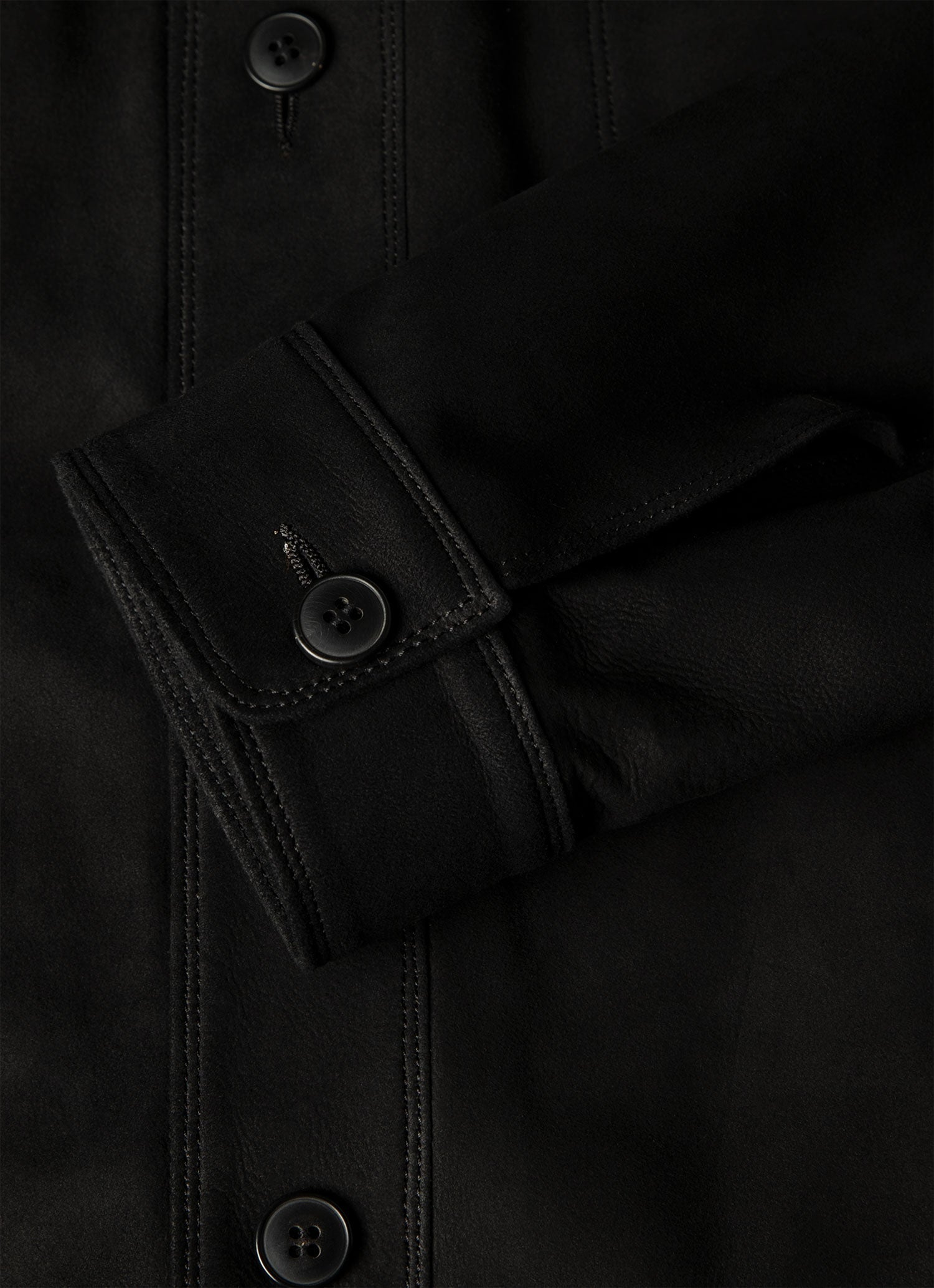 Men's Suede Overshirt in Black