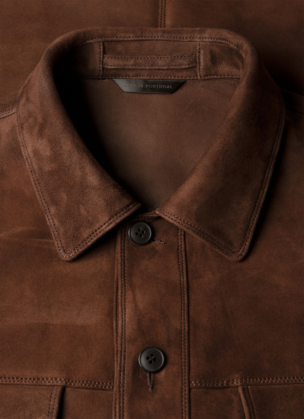 Men's Suede Overshirt in Dark Brown
