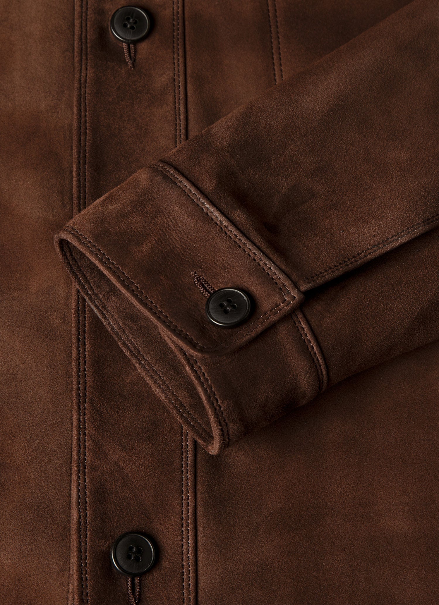 Men's Suede Overshirt in Dark Brown