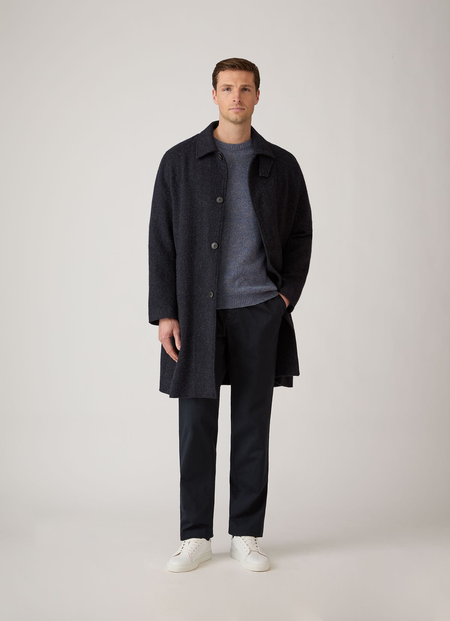 Men's Cotton Drawstring Trousers in Navy