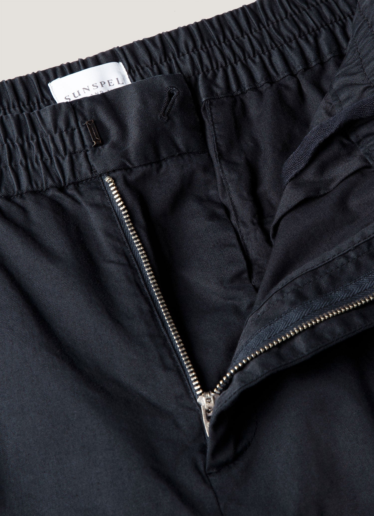 Men's Cotton Drawstring Trousers in Navy