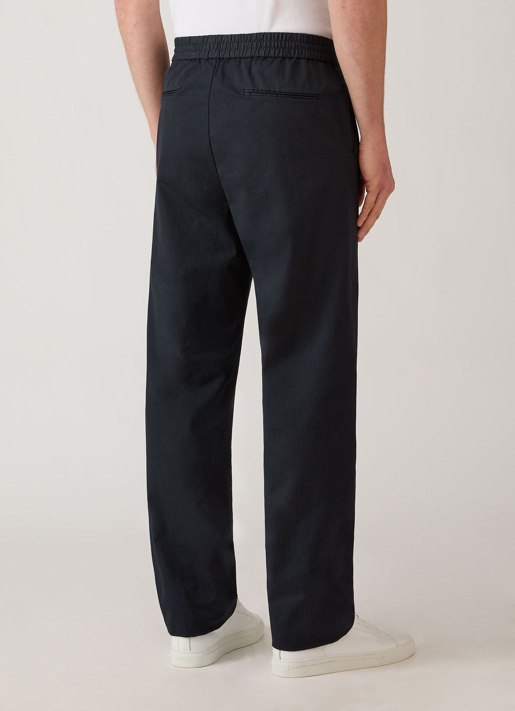 Men's Cotton Drawstring Trousers in Navy