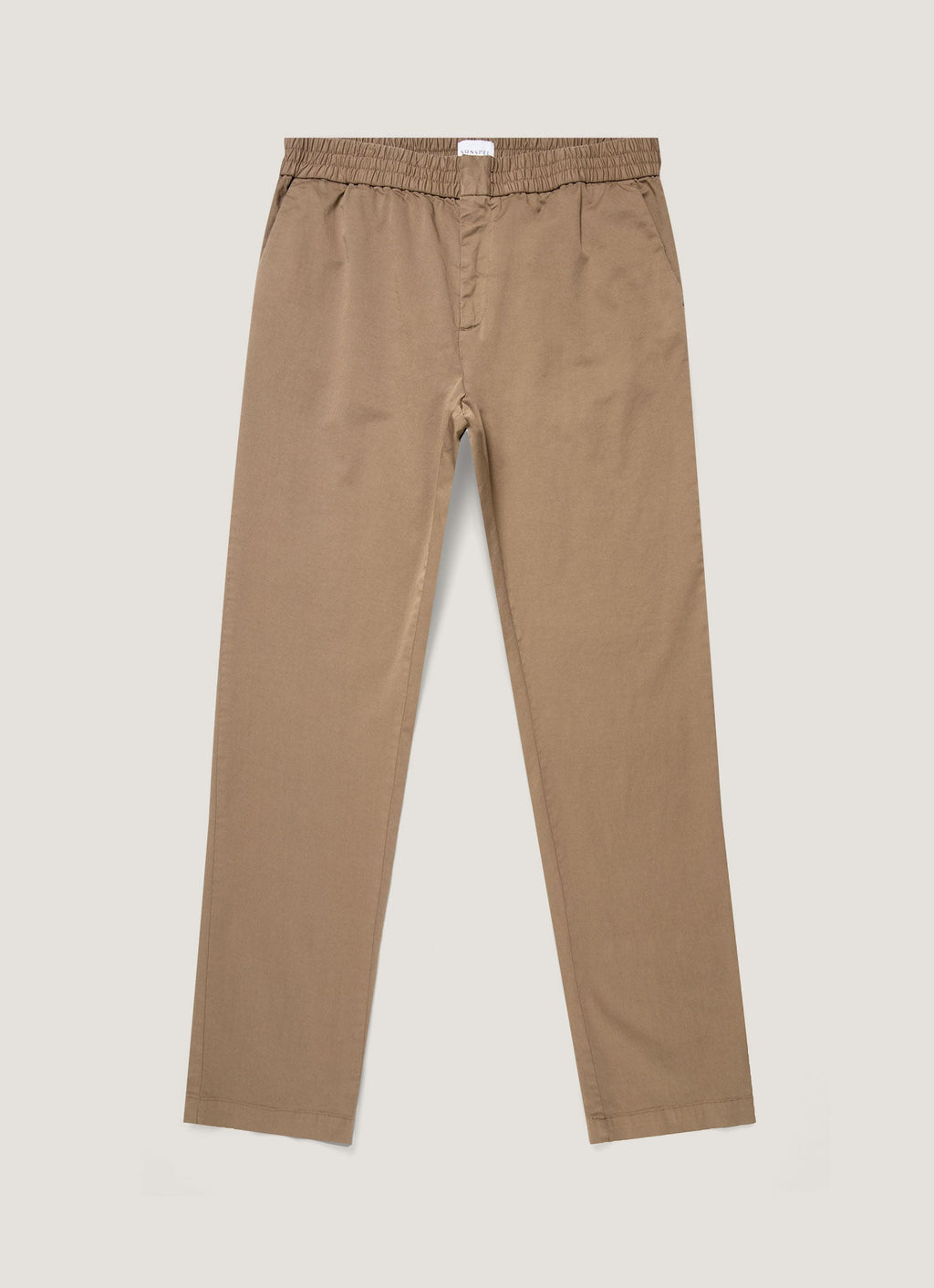 Men's Cotton Drawstring Trousers in Dark Stone